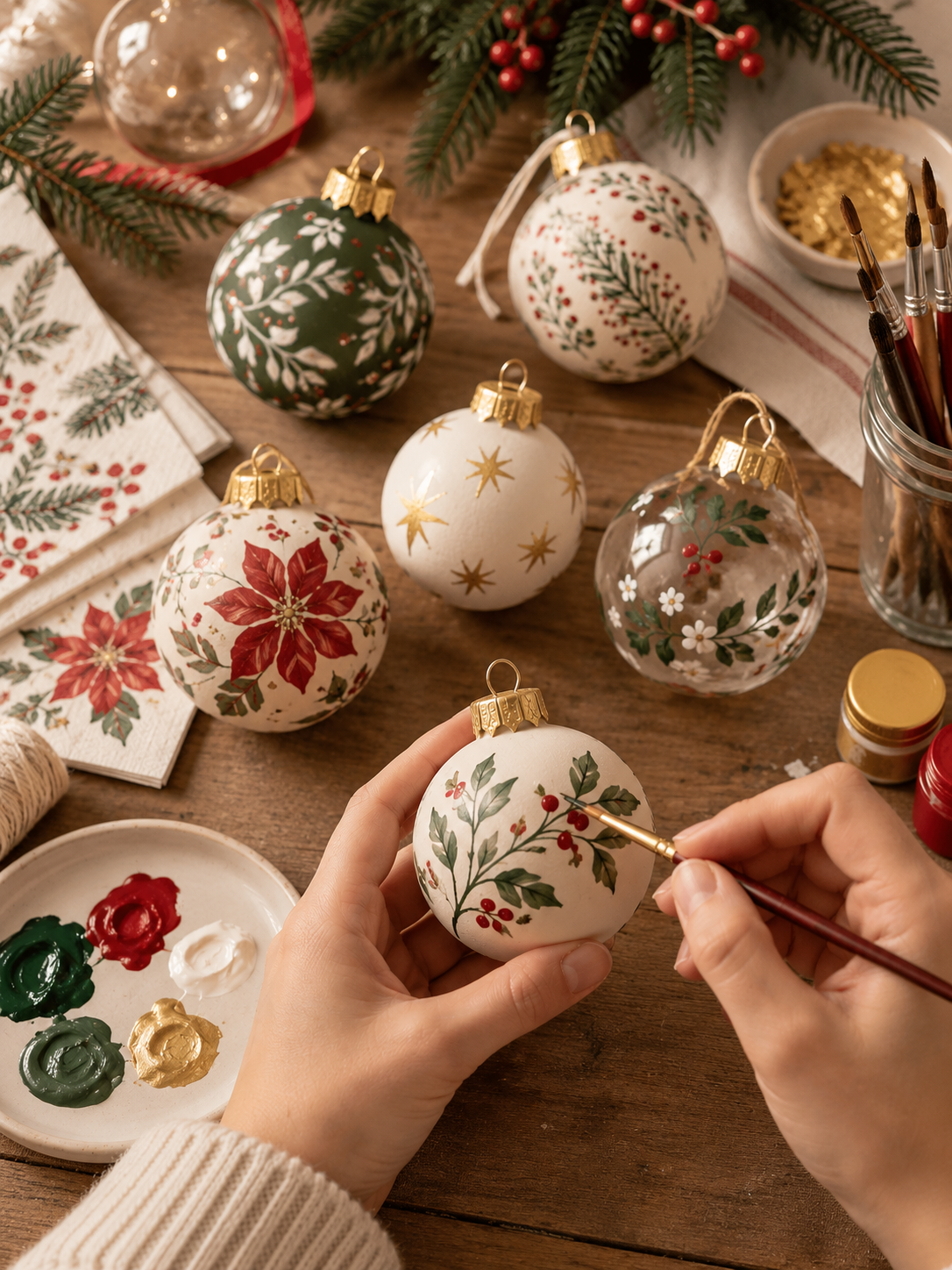 Weihnachtsbaumkugeln bemalen